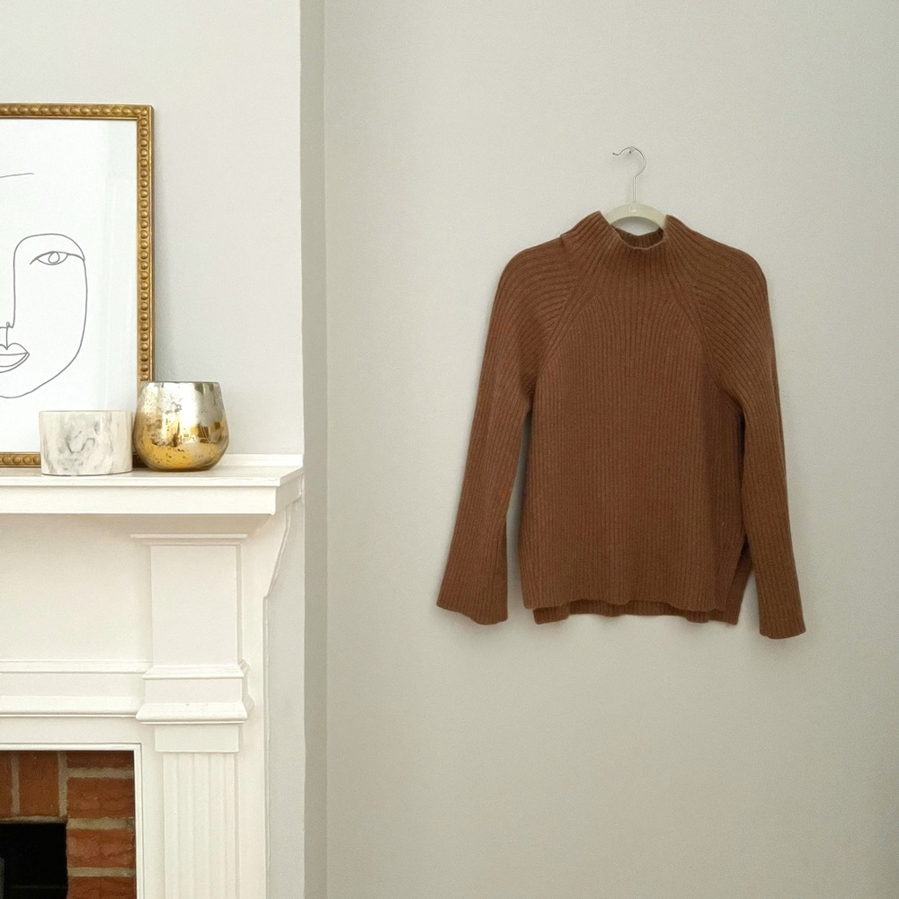 coffee high neck sweater / size small / a new day
